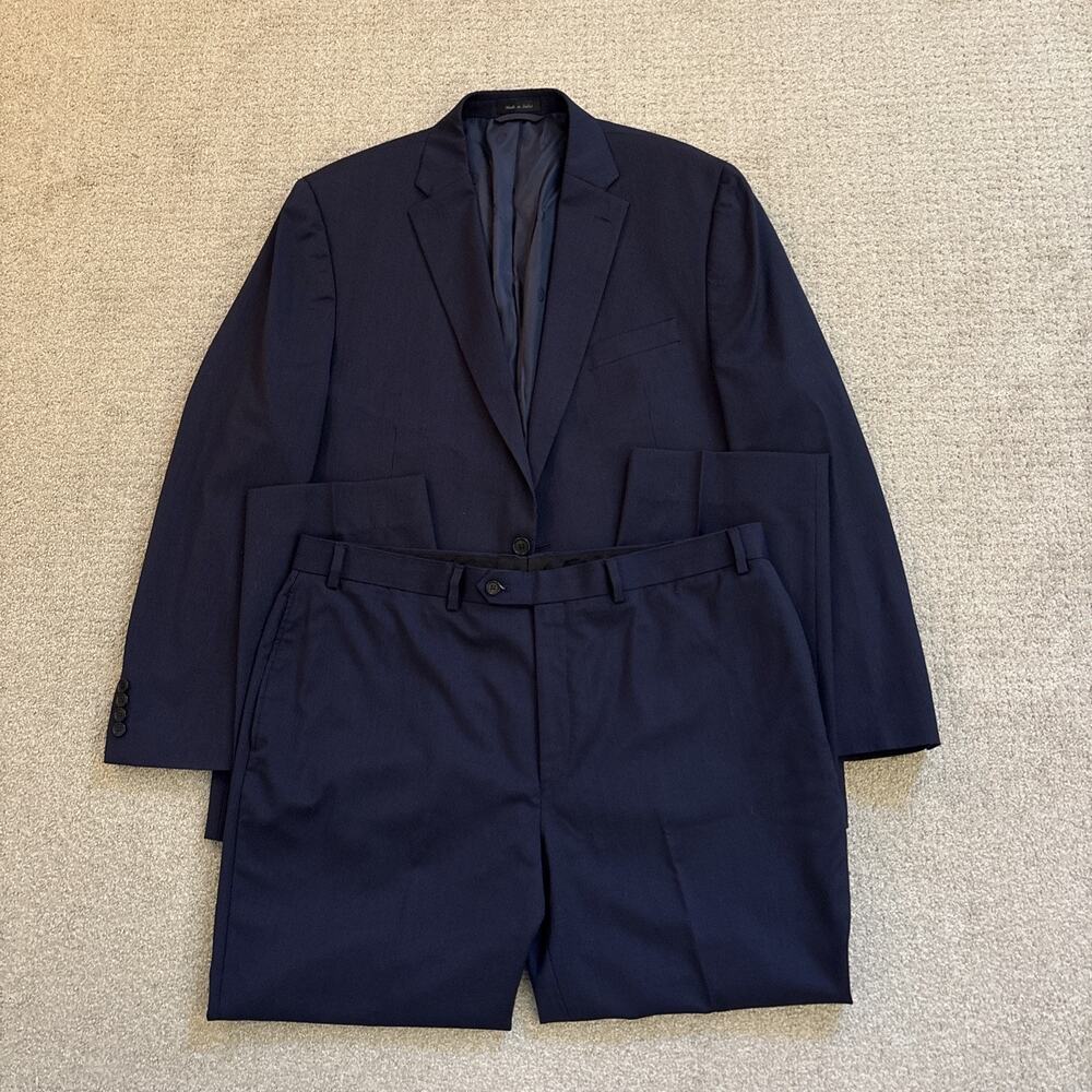 Lauren Ralph Lauren Suit Mens 46L 38/30 Blue Pinstripe Wool 2 Piece Business